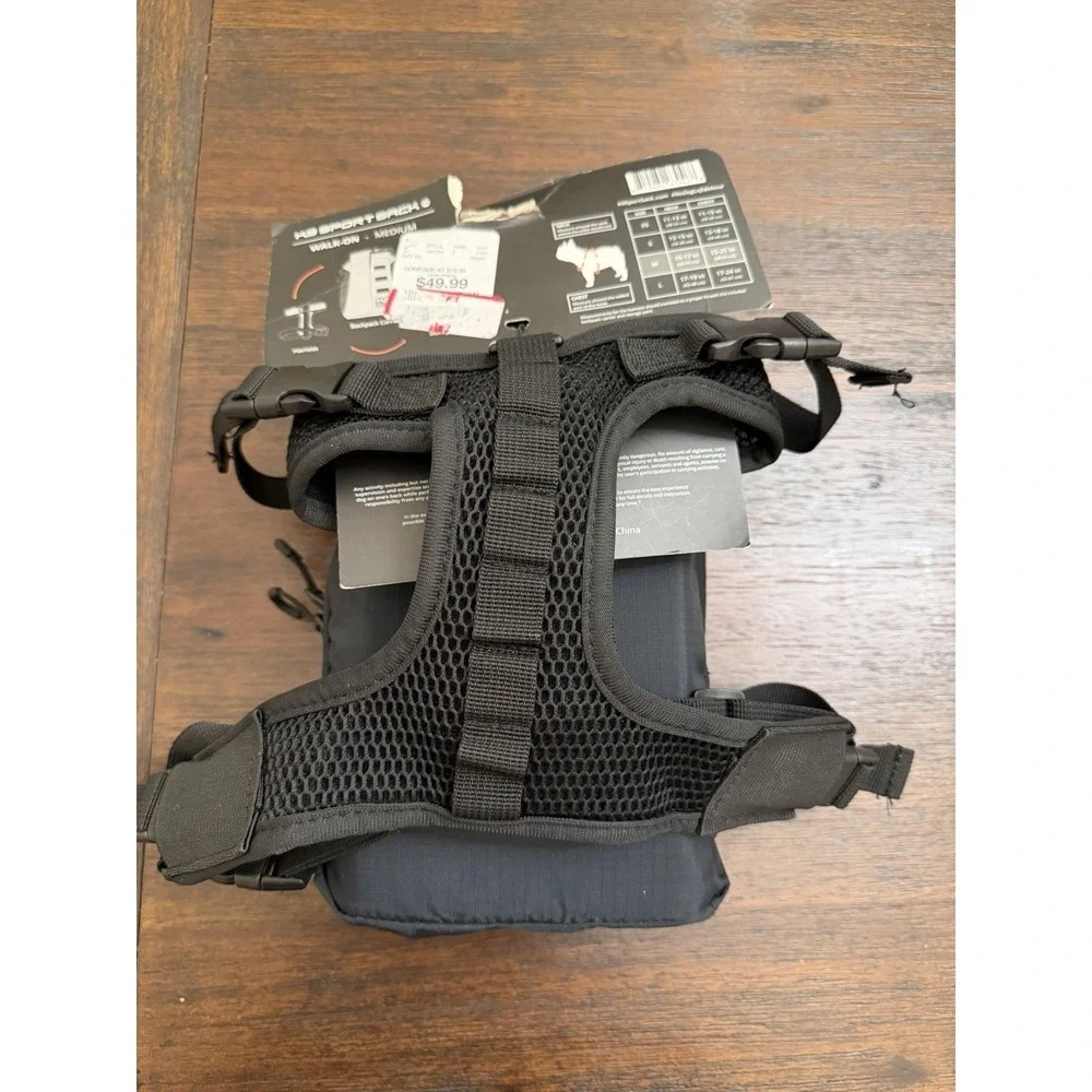 New K9 Sport Sack Walk-On Dog Carrier Backpack Storage Harness Black Medium